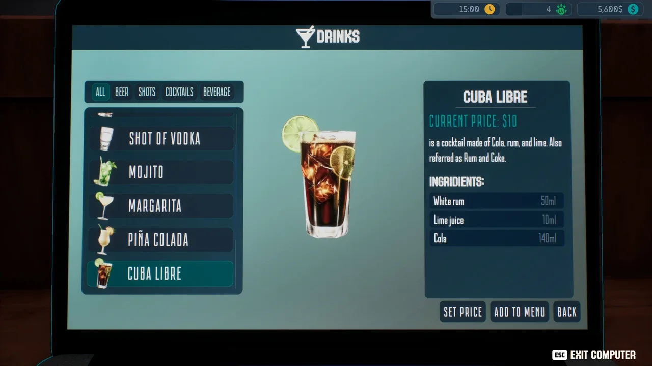 Dream Bar Simulator